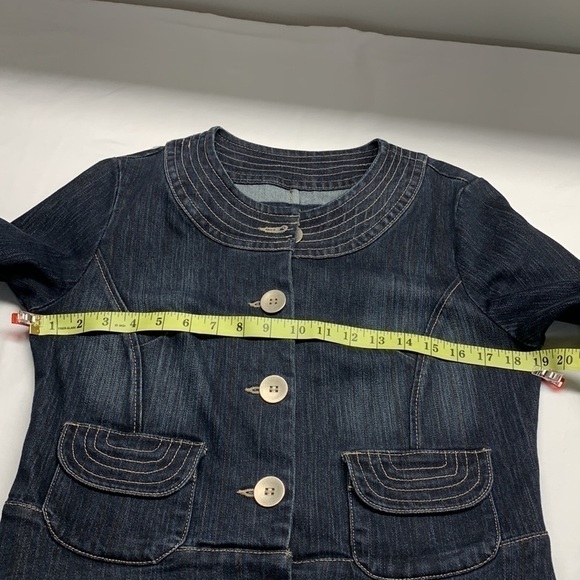 Vintage Live a Little Crop Jean Jacket Size Small - Picture 6 of 10
